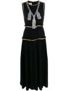 Gucci Embellished Pleated Maxi Dress - Black