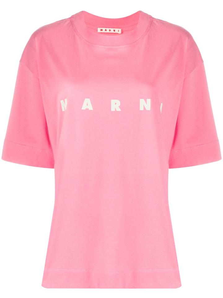 Marni Printed Logo Oversized T-shirt - Pink