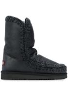 Mou Mou Fw101000b Eskimo Boot 24cm Cbkg Leather/fur/exotic