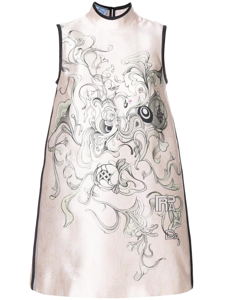 Prada Printed Satin Top - Nude & Neutrals