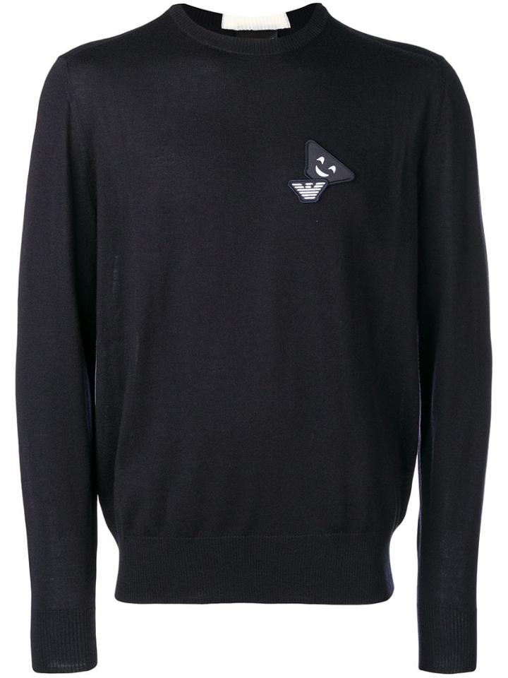 Emporio Armani Patch Jumper - Blue