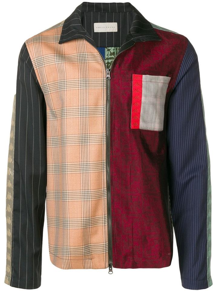 Paura Patch-work Fitted Jacket - Red