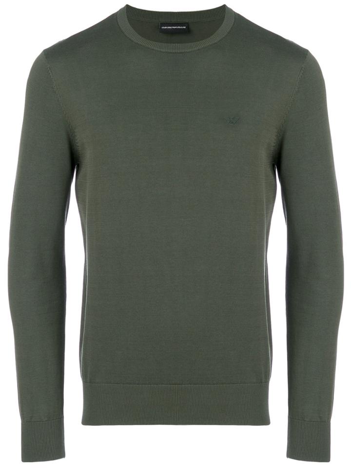 Emporio Armani Slim Fit Logo Sweater - Green