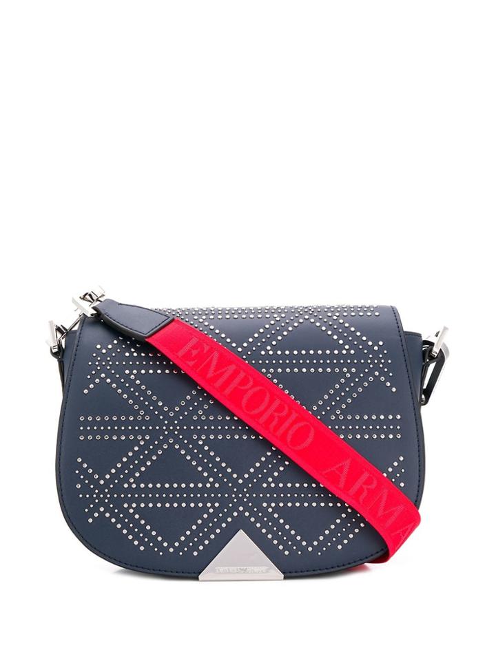 Emporio Armani Studded Shoulder Bag - Blue