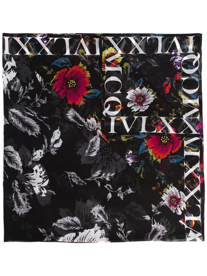 Mcq Alexander Mcqueen Floral Print Scarf, Women's, Black, Silk