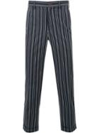 Loveless Chalk Stripe Trousers, Men's, Size: 2, Blue, Polyester/polyurethane/rayon