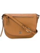 Tory Burch Front Zip Saddle Shoulder Bag, Women's, Brown, Leather