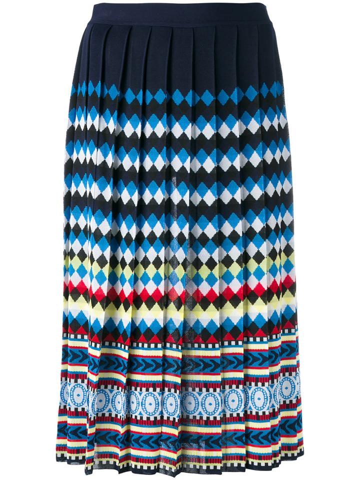 Mary Katrantzou - Aura Pleated Skirt - Women - Viscose - S, Women's, Blue, Viscose