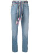 Mira Mikati Cropped Frayed Jeans - Blue