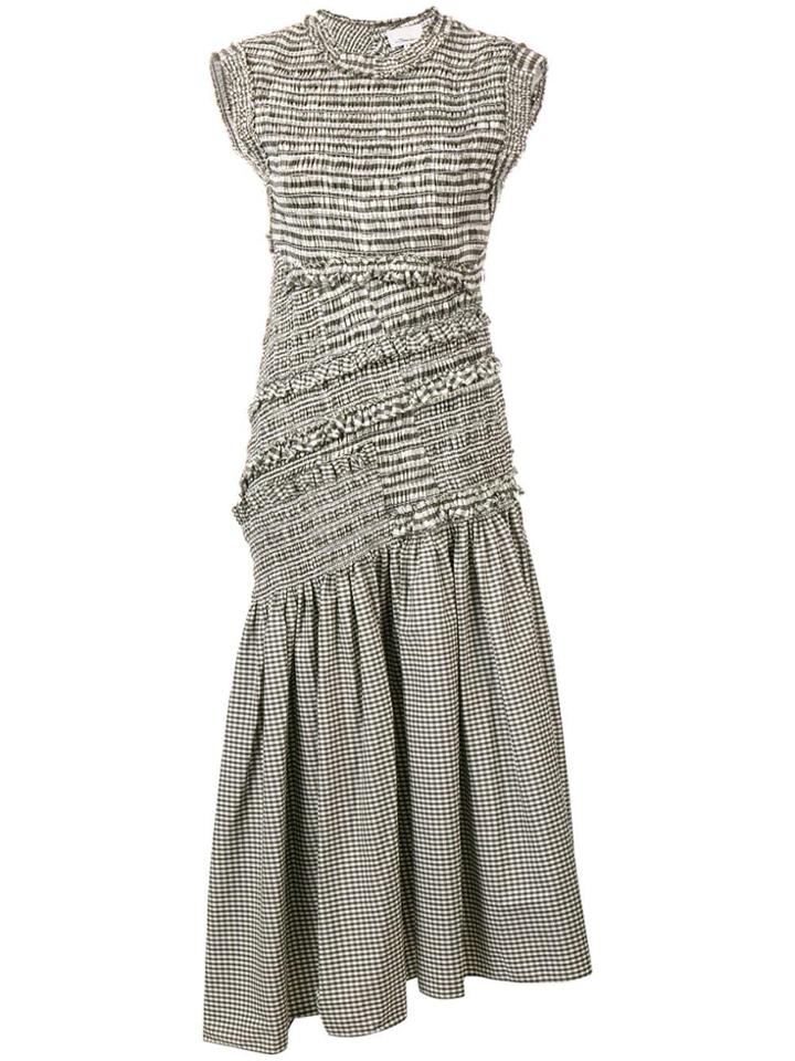 3.1 Phillip Lim Gingham Print Asymmetric Dress - Green