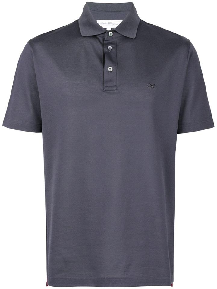 Salvatore Ferragamo Short-sleeve Fitted Polo Top - Grey