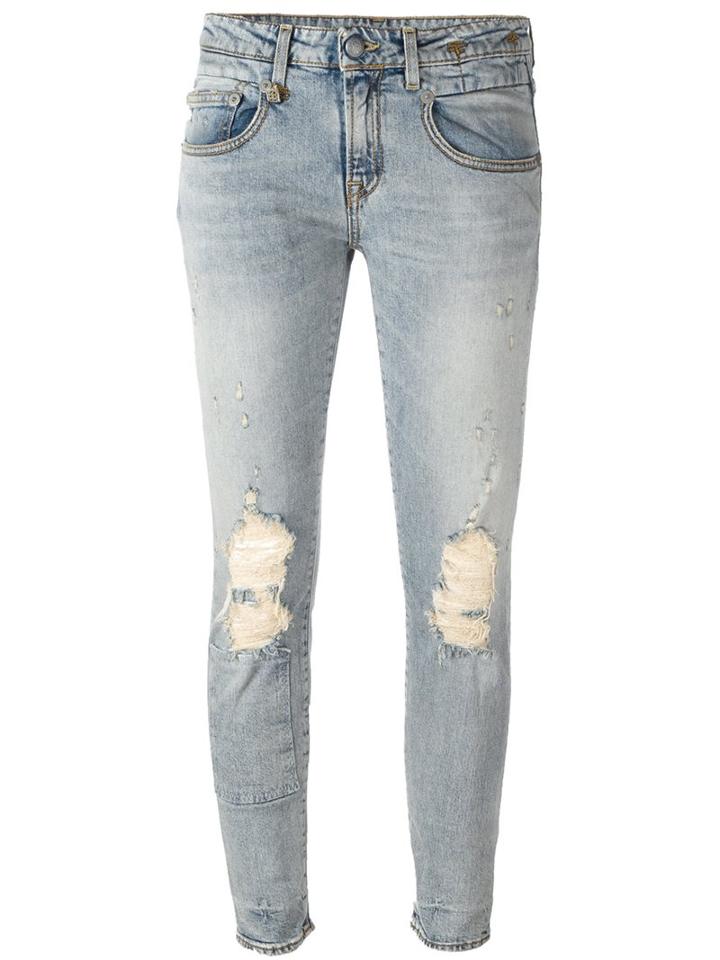 R13 'boy Skinny Leyton' Jeans, Size: 27, Blue, Cotton