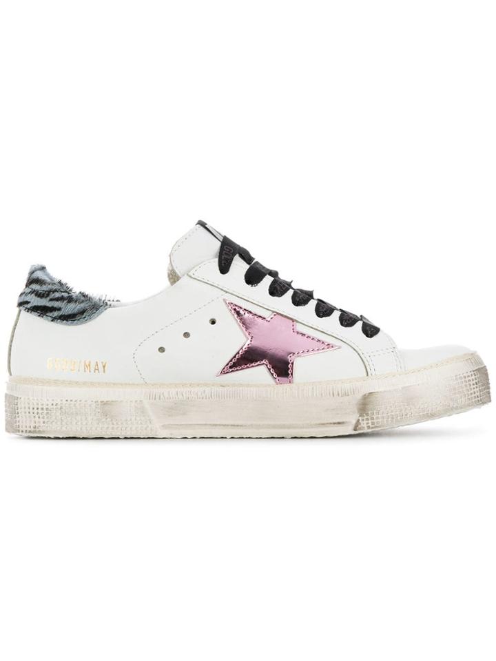 Golden Goose Deluxe Brand Pink Star May Sneakers - White