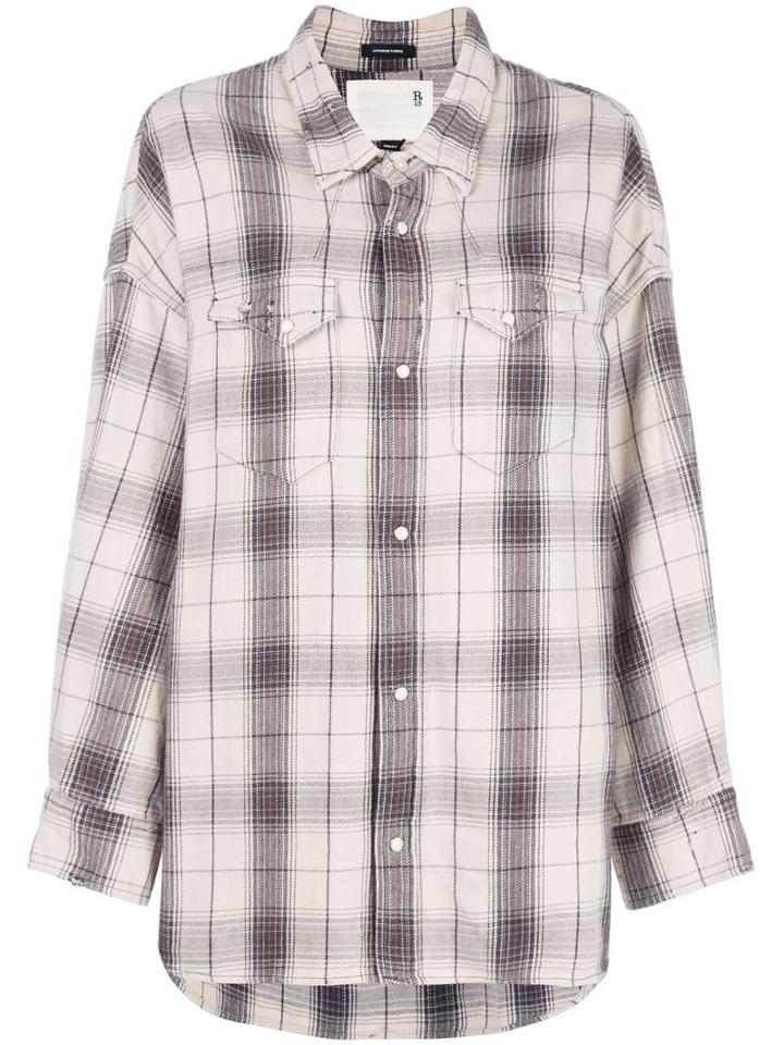 R13 Plaid Print Shirt - Neutrals