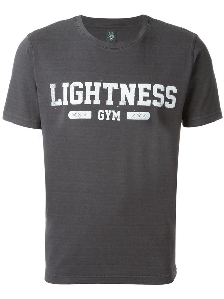 Eleventy Front Print T-shirt, Men's, Size: L, Grey, Cotton