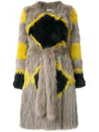 Yves Salomon Meteo Printed Belt Coat - Multicolour