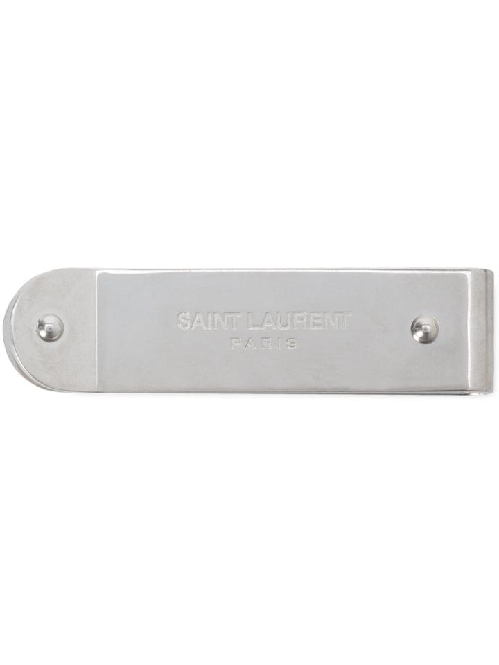 Saint Laurent Logo Engraved Money Clip - Black