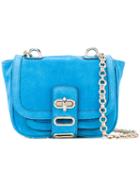 Tila March - Mini Manon Shoulder Bag - Women - Calf Suede - One Size, Blue, Calf Suede