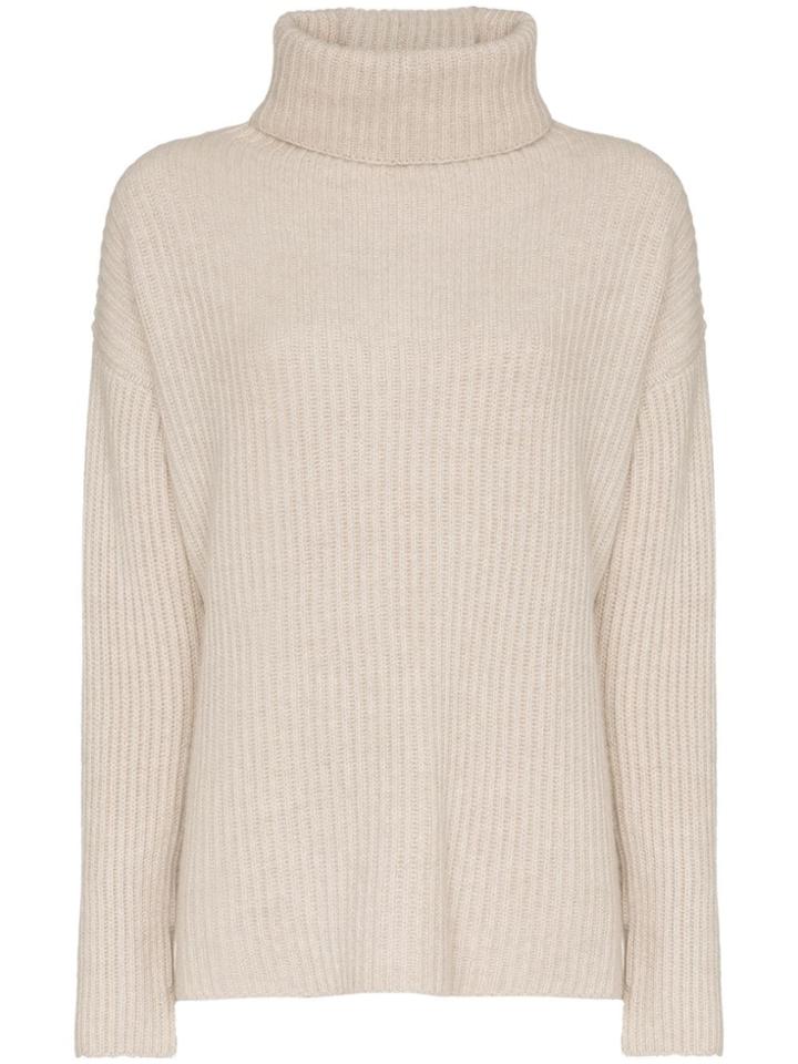 Le Kasha Lisbon Cashmere Roll Neck Jumper - Nude & Neutrals