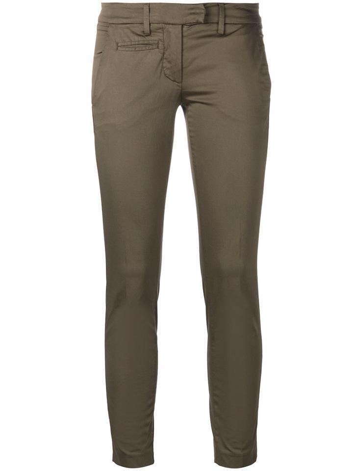Dondup Aslan Trousers, Women's, Size: 25, Green, Cotton/spandex/elastane