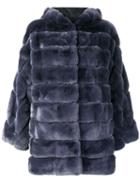Liska Hooded Short Coat - Blue