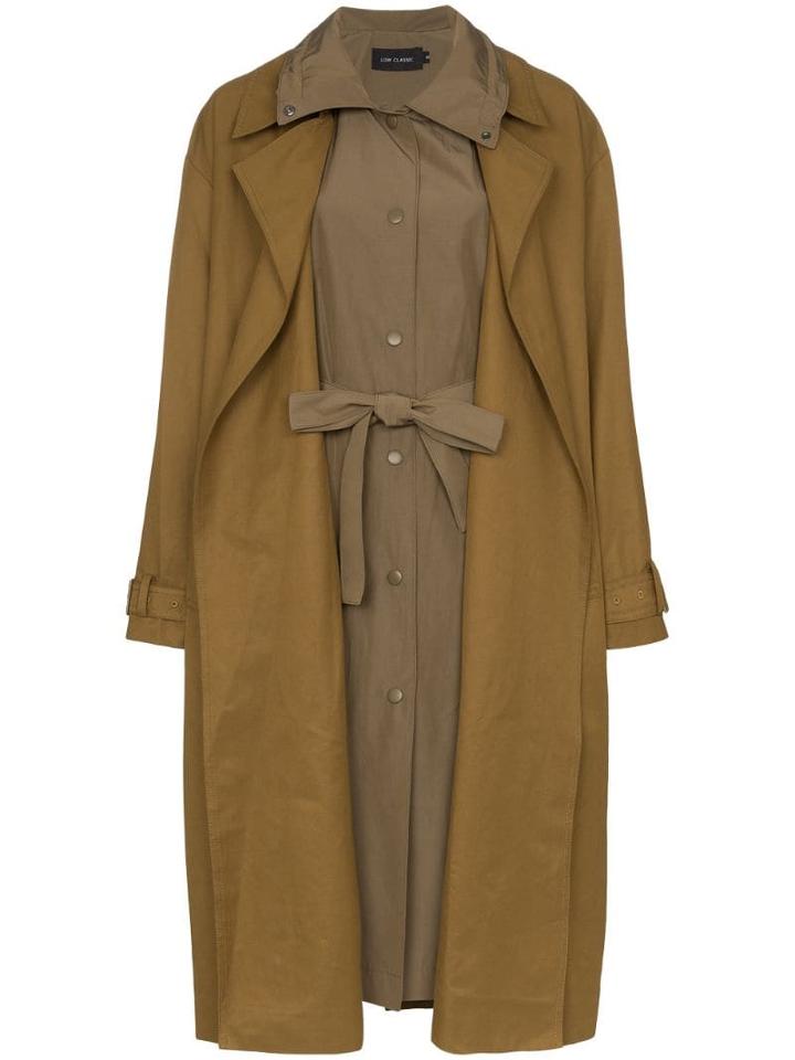 Low Classic Layered Trench-coat - Green