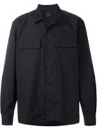 Yohji Yamamoto Chest Pocket Oversized Shirt, Men's, Size: 3, Black, Cotton