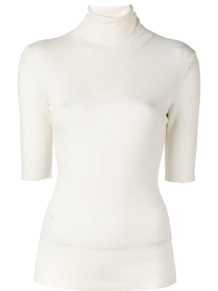 Theory High Neck Knitted Top - Neutrals