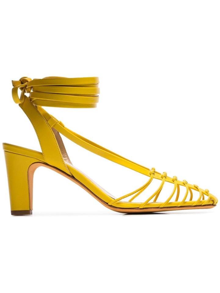 Maryam Nassir Zadeh Canary Yellow Maribel Strappy Leather Sandals