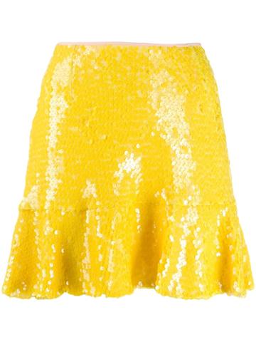 Gina Sequinned Mini Skirt - Yellow