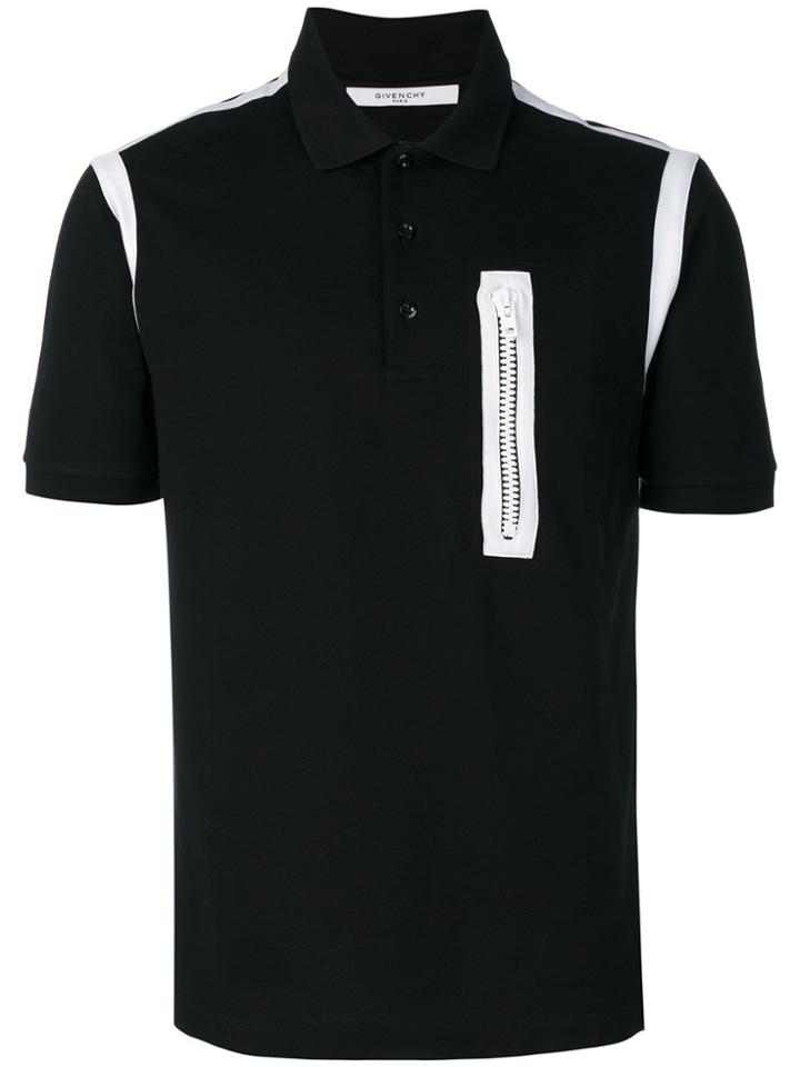 Givenchy Contrast Trim Polo Shirt - Black