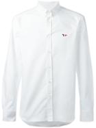 Maison Kitsuné Embroidered Logo Shirt, Men's, Size: 38, White, Cotton
