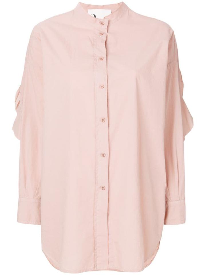 8pm Frill Trim Cut Out Elbows Shirt - Neutrals