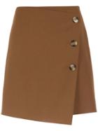 Nk Buttoned Mini Skirt - Brown