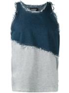 Andrea Crews Frayed Denim Tank, Men's, Size: Large, Blue, Cotton