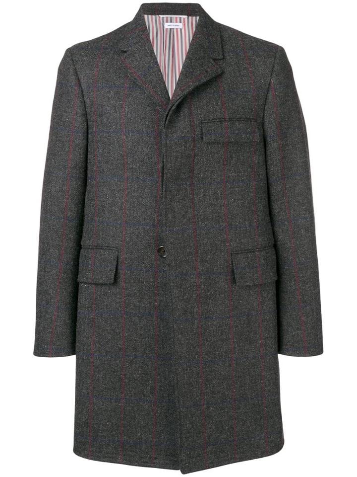 Thom Browne Herringbone Overcheck Chesterfield - Grey