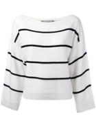 Vince Cashmere Striped Jumper - White