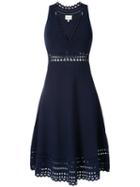 Milly - Laser-cut Detail Sleeveless Dress - Women - Viscose/polyester - Xs, Blue, Viscose/polyester