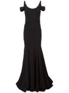 Marchesa Notte Embellished Neck Gown - Black