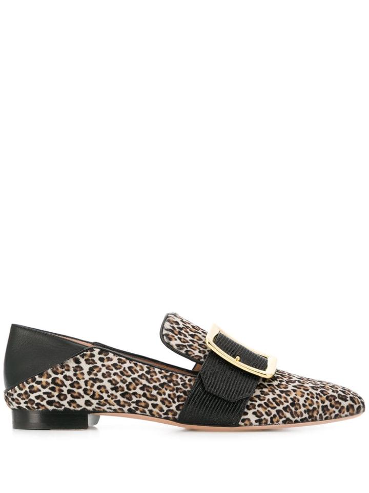 Bally Leopard Print Loafers - Grey