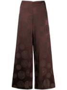 Romeo Gigli Pre-owned 1990s Medallion Pattern Trousers - Brown