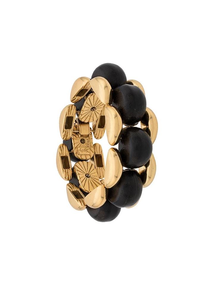 Yves Saint Laurent Pre-owned 1980s Beaded Bracelet - Black