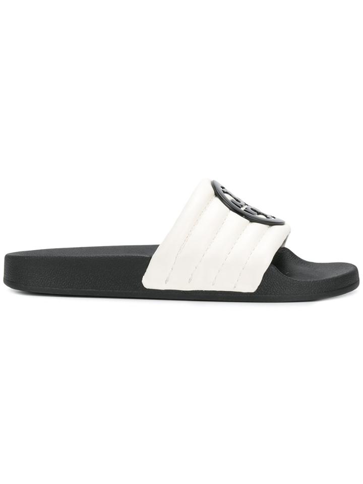 Tory Burch Logo Pool Slides - White