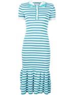 Natasha Zinko Striped Polo Dress - Blue