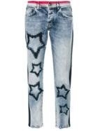 Iceberg Cropped Star-patch Jeans - Blue