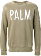 Palm Angels 'palm' Print Sweatshirt, Men's, Size: Small, Green, Cotton
