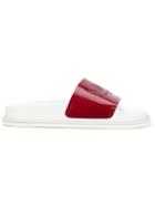 Mm6 Maison Margiela Logo Embossed Slides - White
