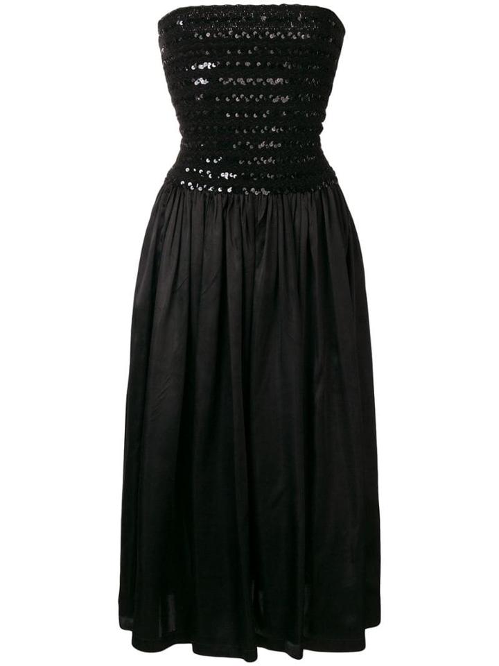 Alaïa Pre-owned 1987 Strapless Cocktail Dress - Black