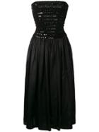 Alaïa Pre-owned 1987 Strapless Cocktail Dress - Black