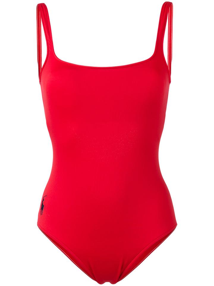 Polo Ralph Lauren - Open Back One-piece - Women - Nylon/polyester/spandex/elastane - M, Women's, Red, Nylon/polyester/spandex/elastane